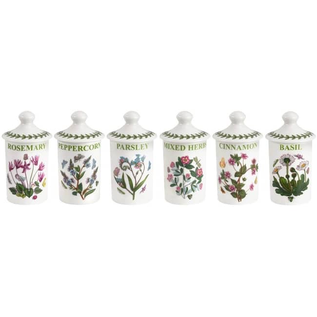 Portmeirion Set of 6 Botanic Garden Assorted Spice Jars - 4.5 inch