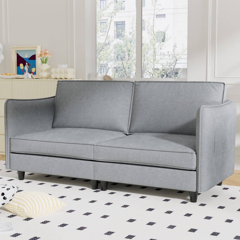 GDFStudio - Hadley 74.27" Loveseat Sofa with Mid-Century Modern Design