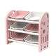 preview thumbnail 2 of 6, Kids Toy Storage Organizer with 6 Bins, Multi-functional Nursery Organizer for Playroom, Bedroom, Living Room
