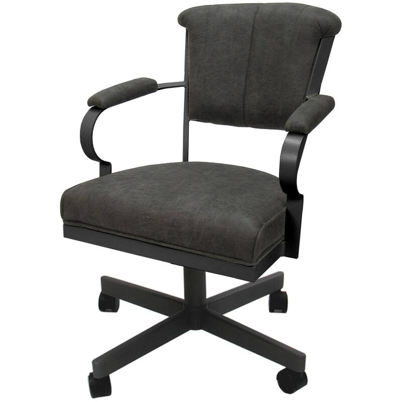 Miami Swivel Metal Caster Chair on Reading Base - 18" High Seat - Outlier Charcoal - Grey