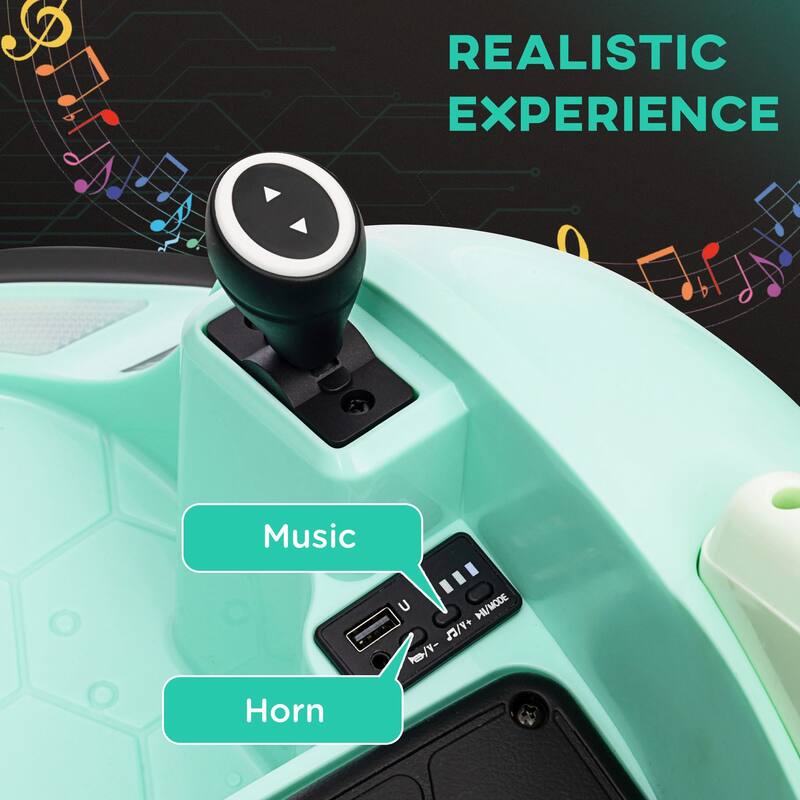 12V Baby Bumper Car Ride-On Toy for Toddlers with 360° Rotation, LED Lights, Music, and Parental Control