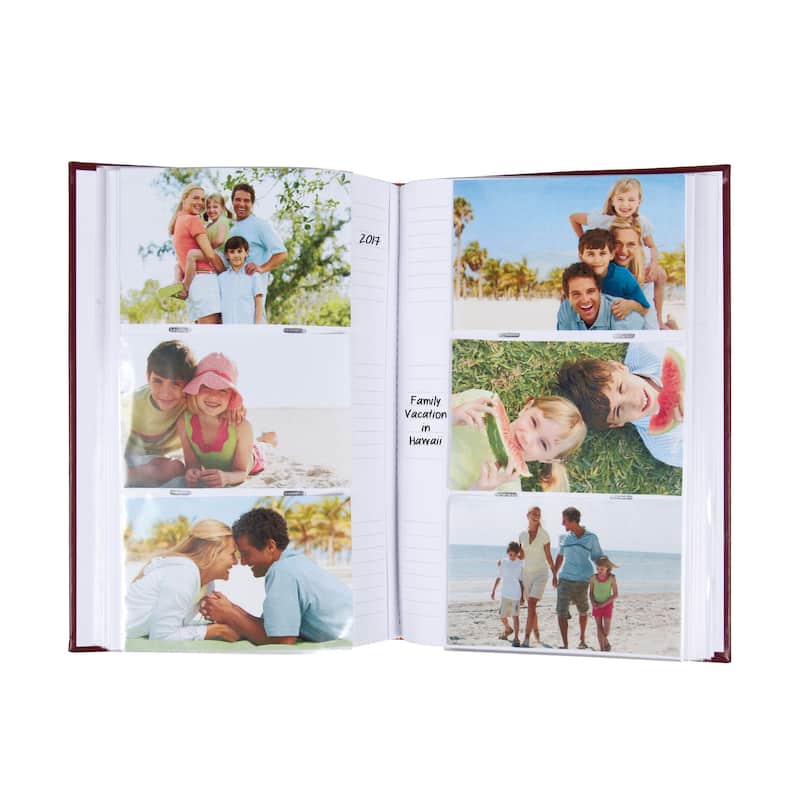 DesignOvation Debossed Black Faux Leather Photo Album (Pack of 4)