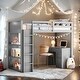 preview thumbnail 13 of 23, Twin Size Loft Bed with Ladder, Shelves and Desk, Maximized Space, White