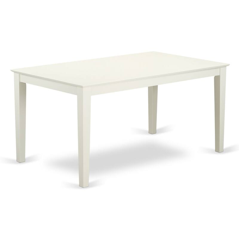 HomeStock 7-Piece Rectangle Linen White Finish Solid Wood Top Dining Table with 6 Chairs