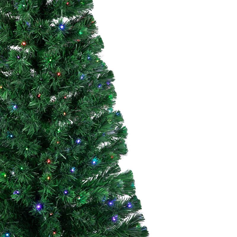 6' LED Color Changing Fiber Optic Christmas Tree with Star Tree Topper - 6 Foot