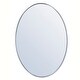 preview thumbnail 1 of 9, Elegant Lighting 34 Inch Oval Mirror with Metal Frame Silver