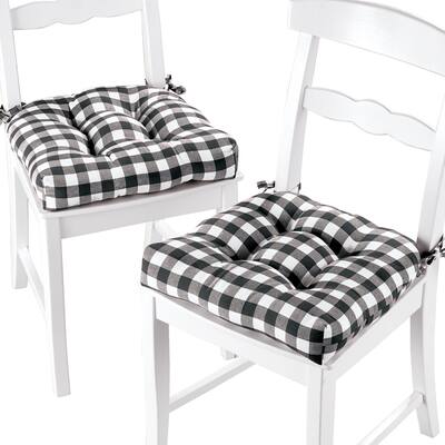 Farmhouse Style Buffalo Check Cushions - Set of 2 - 15.500 x 12.000 x 4.500