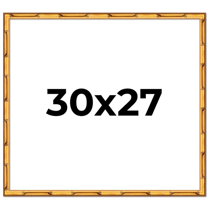 30x27 Frame Gold Bamboo Picture Frame Modern Photo Frame Includes UV Acrylic Shatter Guard Front Acid Free Foam Backing Board
