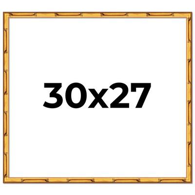 30x27 Frame Gold Bamboo Picture Frame Modern Photo Frame Includes UV Acrylic Shatter Guard Front Acid Free Foam Backing Board