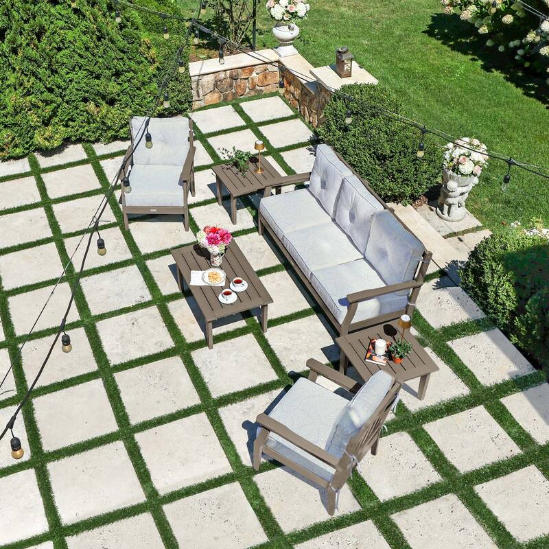 HIGHWOOD Lehigh 6-Piece Couch and Chair Deep Seating Set