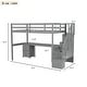 preview thumbnail 6 of 17, Gray Twin Size Solid Wood Loft Bed with Built-in Desk and Double Storage Drawers