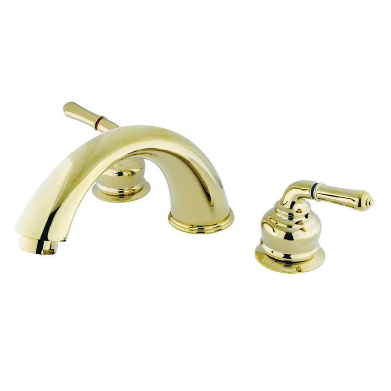 Magellan 3-Hole Deck Mount Roman Tub Faucet in Brushed Nickel/Polished Brass - Polished Brass