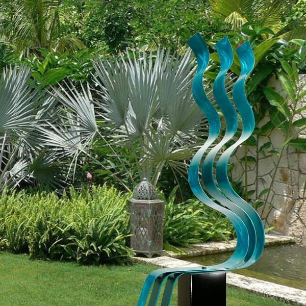 Shop Statements2000 Large Metal Sculpture Abstract Indoor Outdoor Garden Yard Art Decor By Jon Allen Aqua Transitions Overstock 27748251