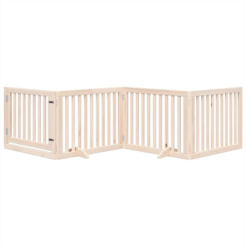 vidaXL Dog Gate Poplar wood Foldable Dog Gate Rectangular