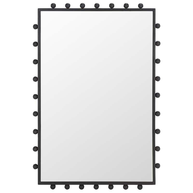 SAFAVIEH Home Xandra Vertical Rectangular 24"W x 1.5"D x 36"H Black Steel Mirror - 24"W x 1.5"D x 36"H
