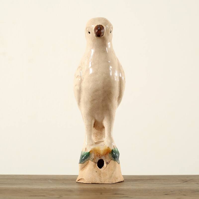 High Creamy White Glazed Parrot