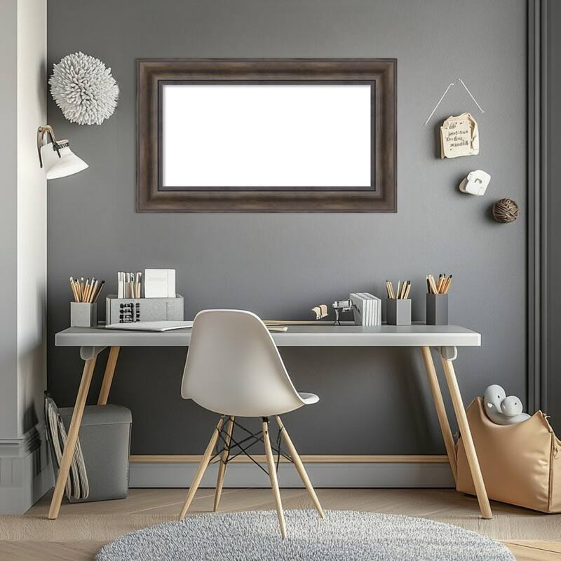 Amanti Art Rustic Pine Black Framed Dry Erase Magnetic Board