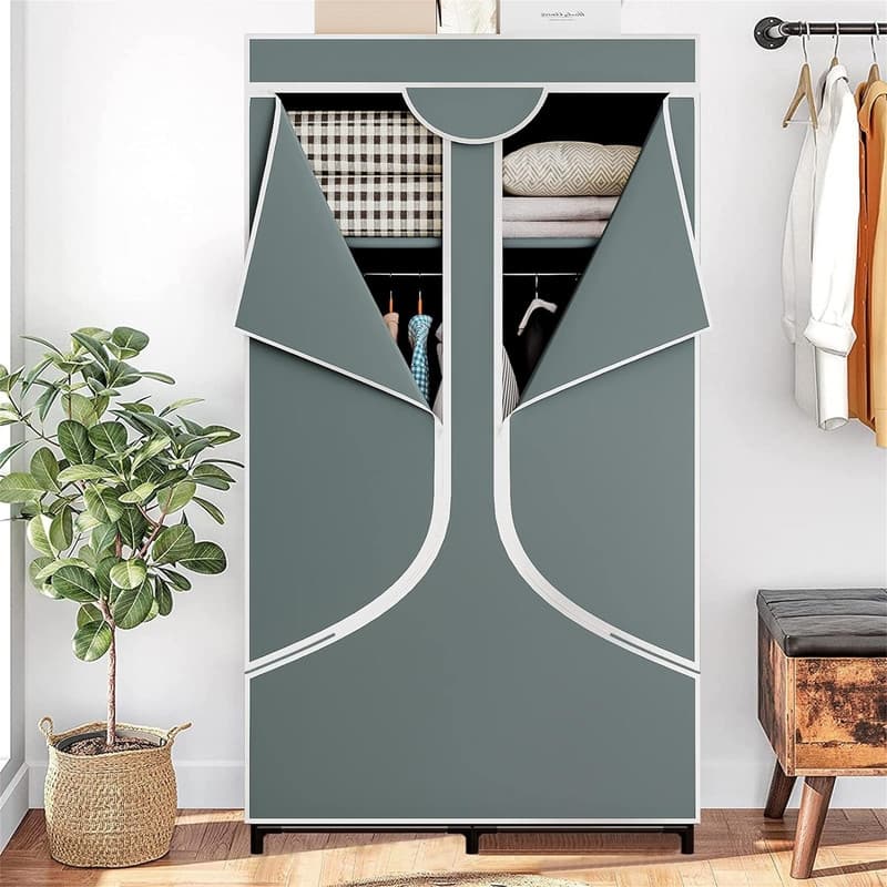 Portable Wardrobe Closet Clothing Organizer - 17.7"D x 34.6"W x 66.1"H
