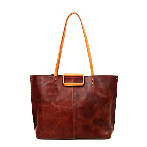 navy leather tote bag