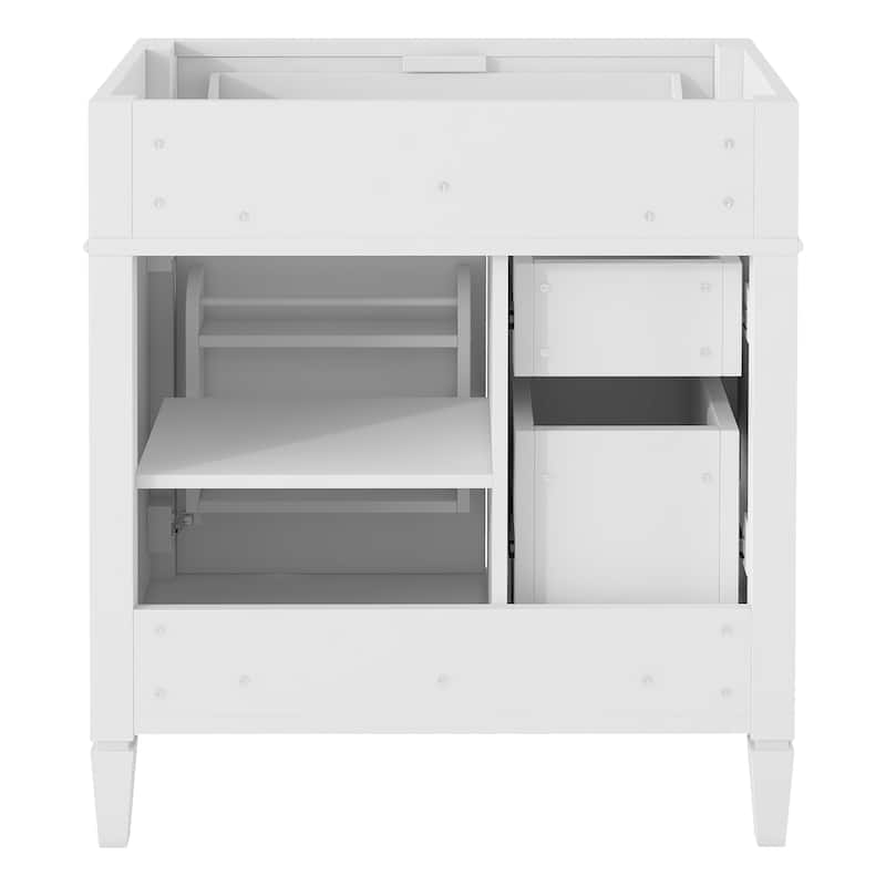 30" Bathroom Vanity without Top Sink, Modern Bathroom Storage Cabinet with 2 Drawers and a Tip-out Drawer (NOT INCLUDE BASIN)
