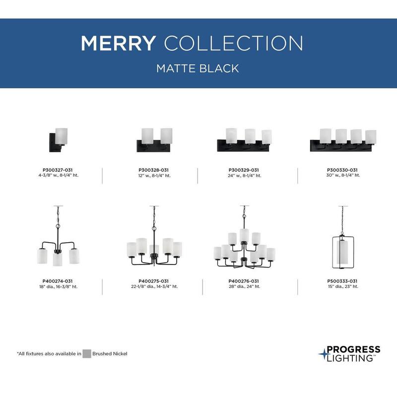 Merry Collection 4-Light Etched Glass Matte Black Bath Vanity Light - 4 Lights