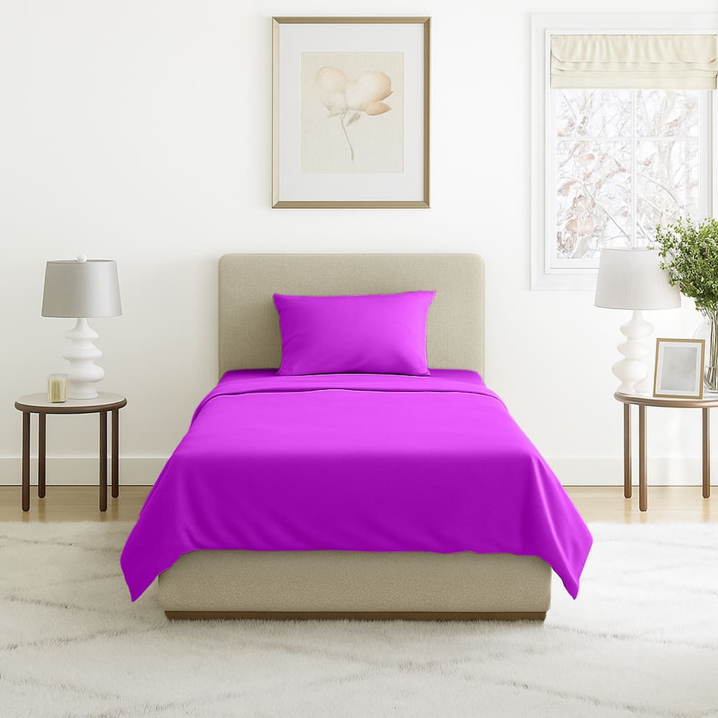 3-Piece Brushed Microfiber Twin Sheet Set by Windsor Home (Purple)