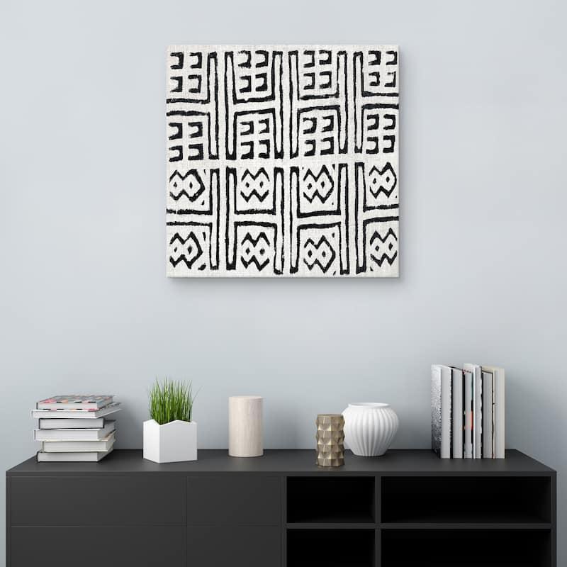 Mudcloth White VII by Ellie Roberts Canvas Art Print