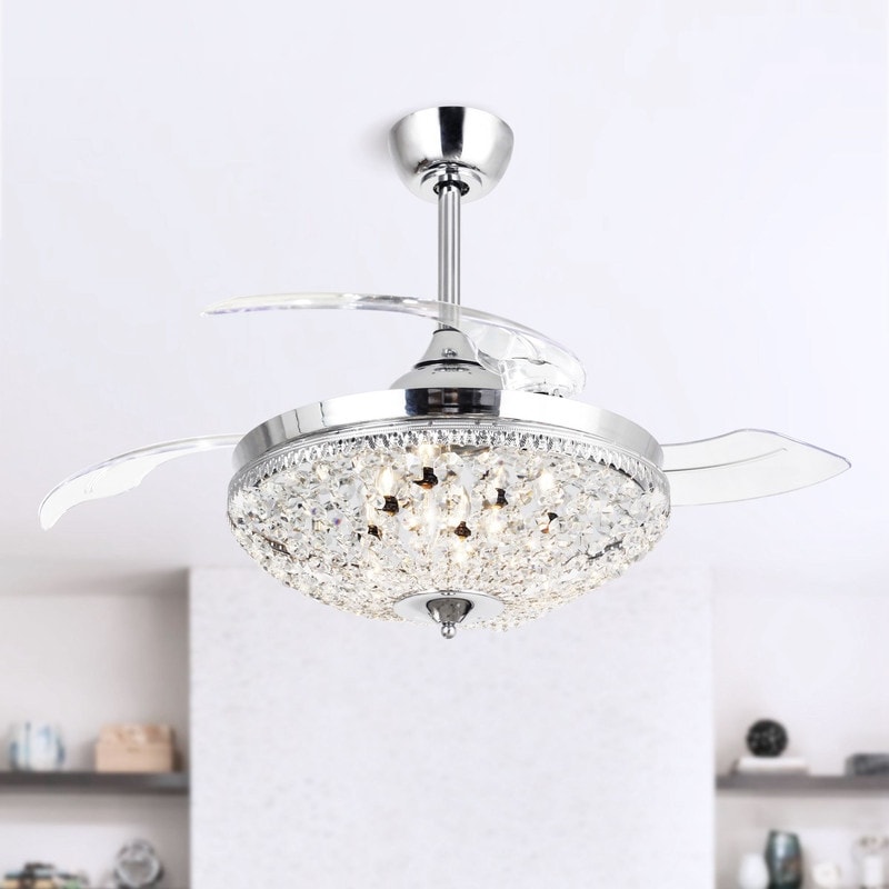 42 inches Retractable Fandelier Ceiling Fan WIth Remote Control - 42-inch