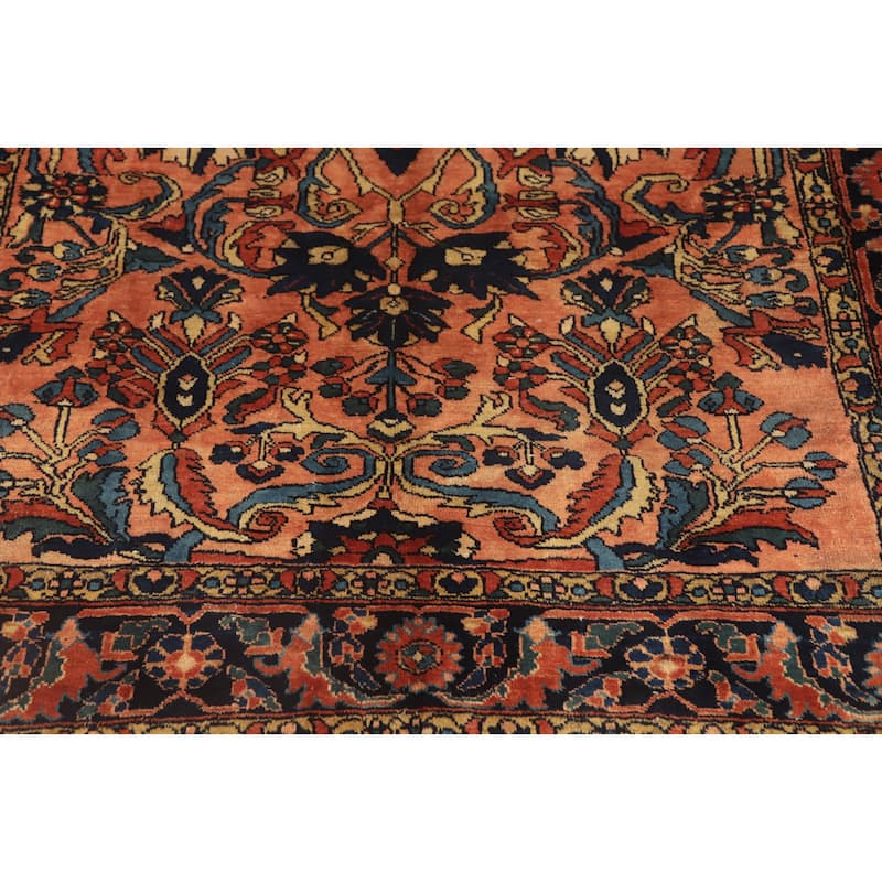 Hand Knotted Oriental 100% Wool Carpet Traditional Floral Oranges & Rust Lilian Area Rug - 6' 0'' X 4' 10''