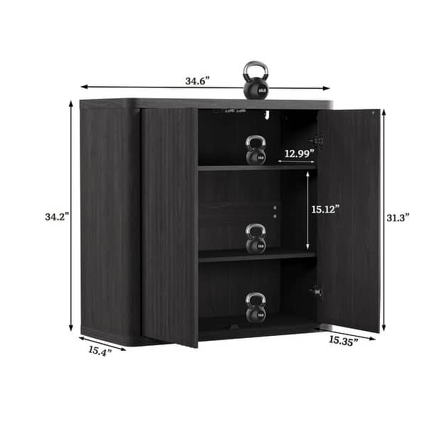 dimension image slide 1 of 3, 3 - Layer Multifunctional Rounded - Corner Side Cabinet