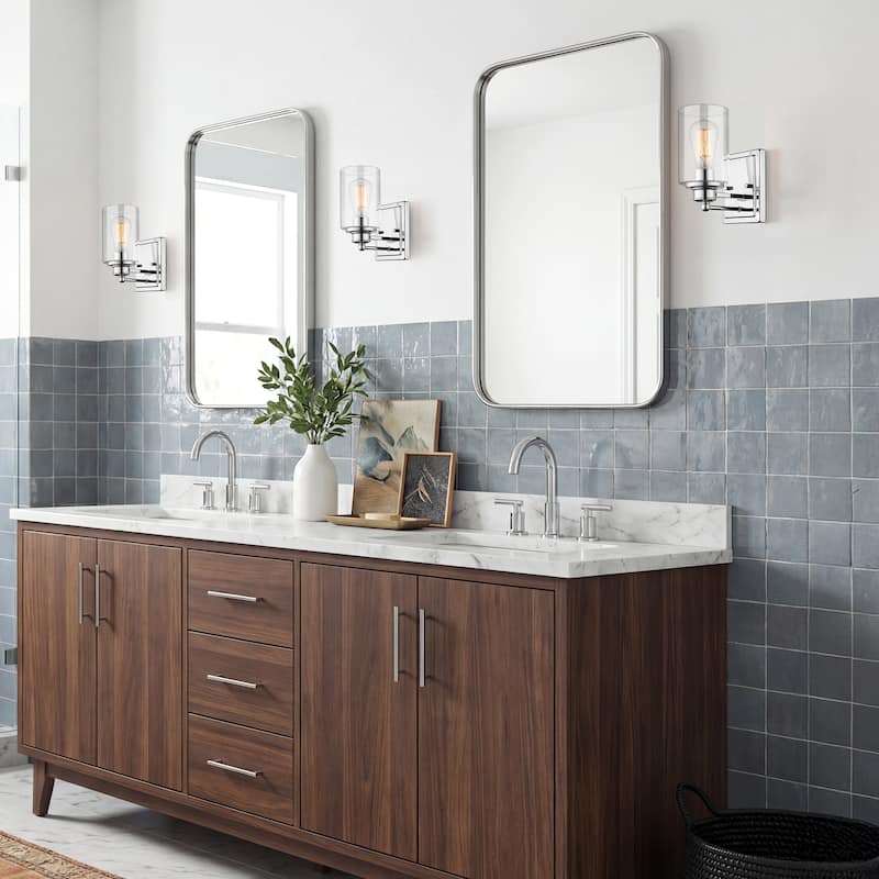 Bathroom Vanity Light,Wall Sconce Lamp Over Mirror with Clear Glass Shade