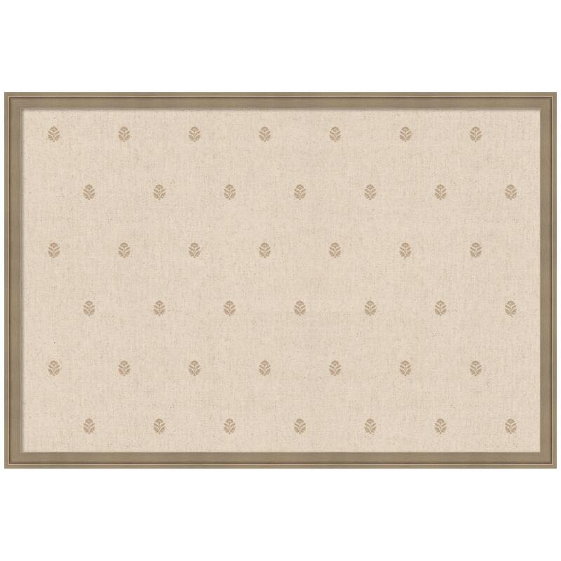 Kate and Laurel Pinboard Beige Botanical Block Print - 38x26 - Florence Light Brown