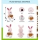 preview thumbnail 2 of 4, DolliBu Huggable Rose Gold Bunny Stuffed Animal with Football Plush - 8 inches