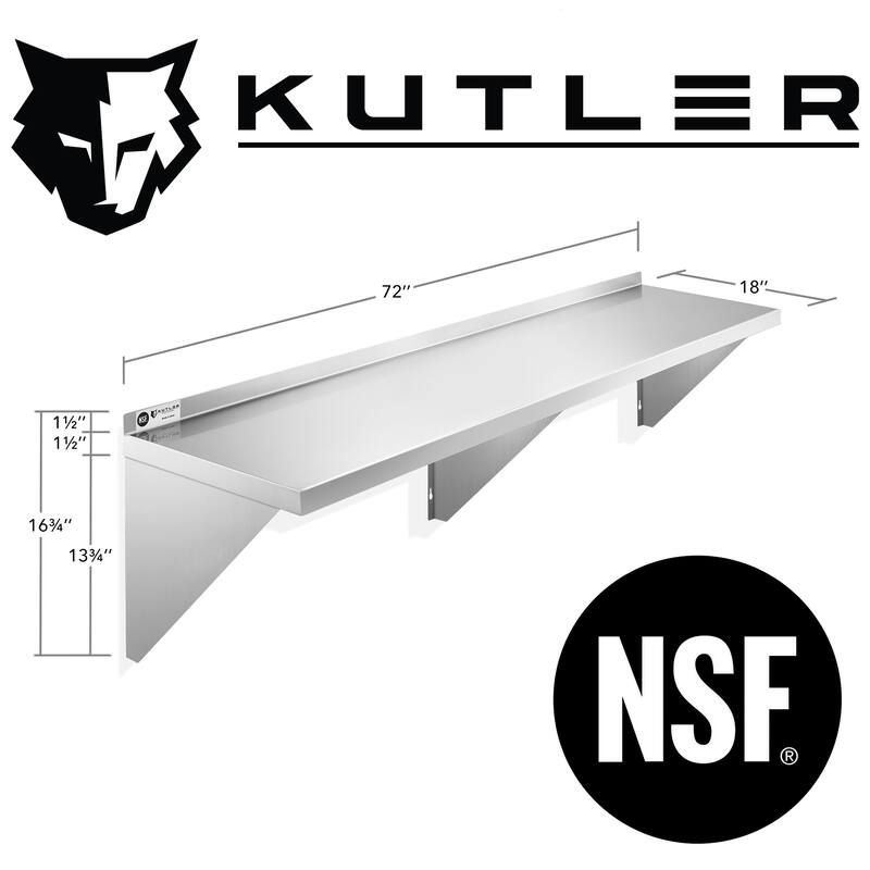 Stainless Steel Shelf NSF Commercial Kitchen Wall Shelving