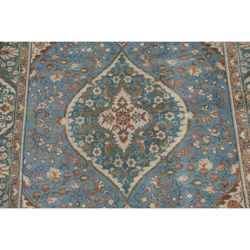 Distressed Over-Dyed Tabriz Persian Vintage Rug Handmade Wool Carpet - 6'8"x 9'10"