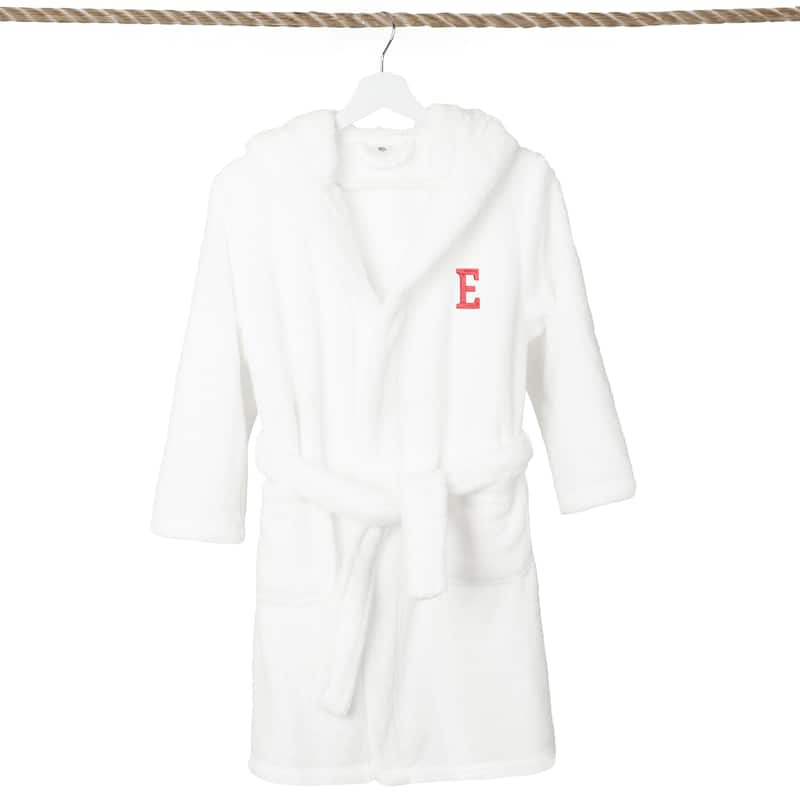 Sweet Kids 100% Polyester SUPER PLUSH Double Brushed Hooded Bathrobe with Pink Bookman Monogram