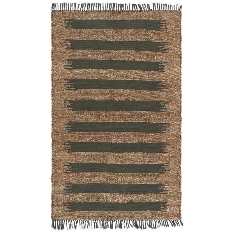 SAFAVIEH Handmade Natural Fiber Julietta Jute & Cotton Rug - 5' x 8' - Natural/Green