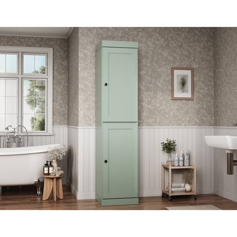 Palace Imports 100% Solid Wood 16.5" Bathroom Storage Cabinet with Shaker Doors and Adjustable Shelves - Sage