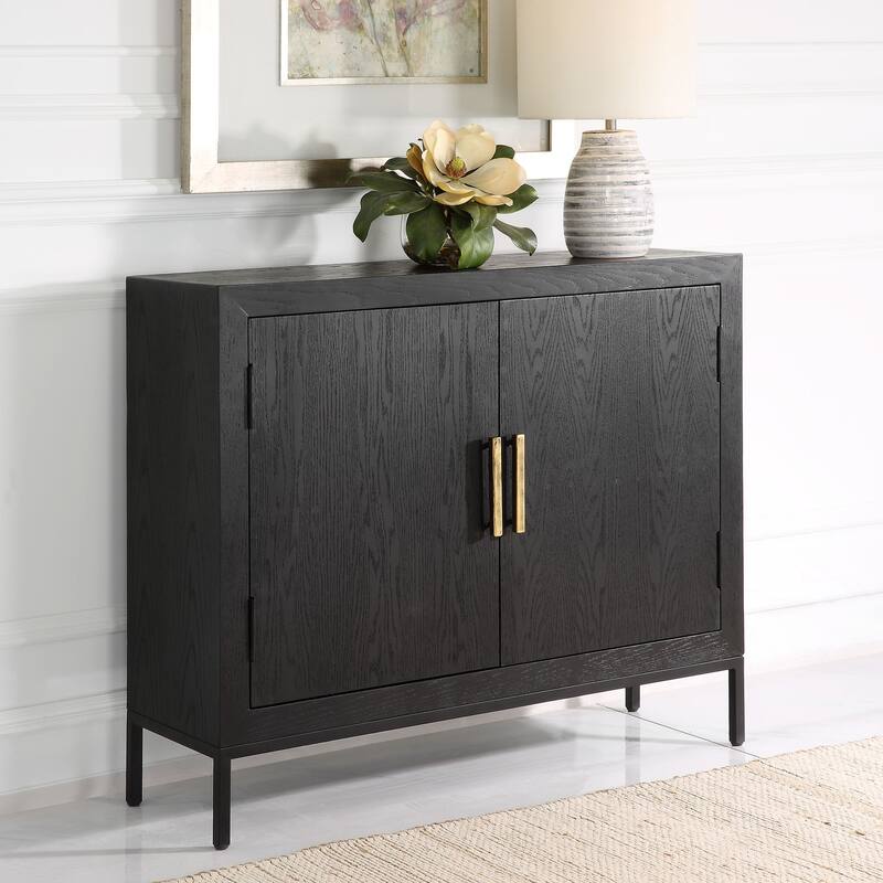 Uttermost Front Range Dark Oak 2 Door Cabinet - 40.25 W X 32.5 H X 11.625 D (in)