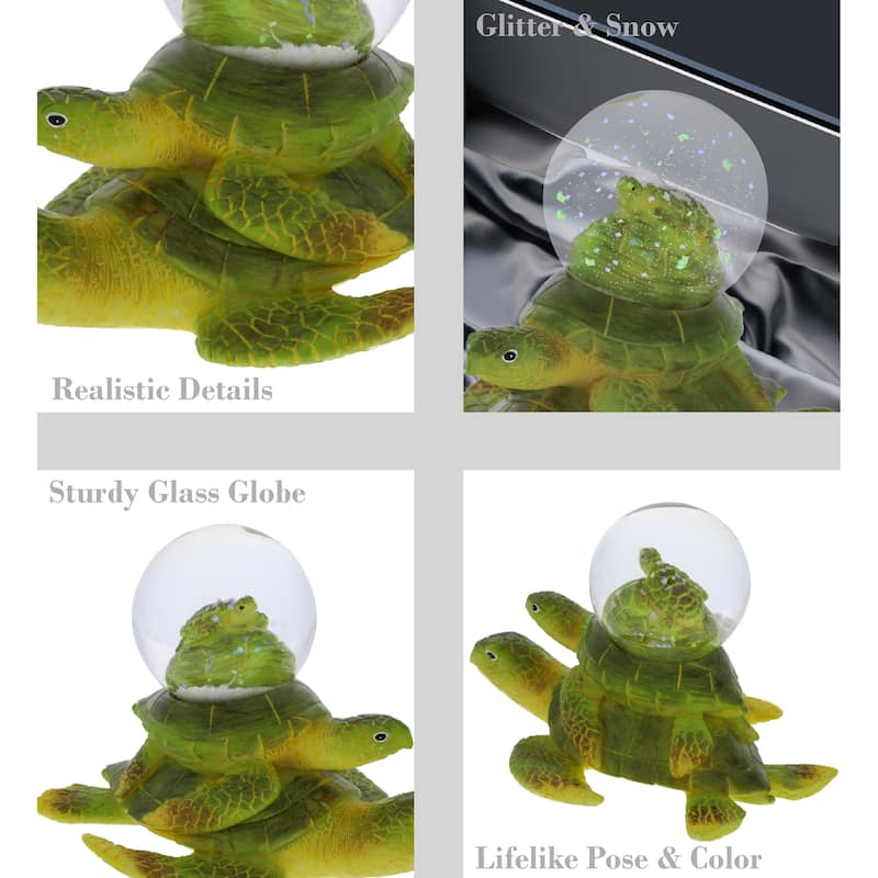 CoTa Global Sea Turtle Snow Globe - Figurine with Sparkling Glitter - 4.5Lx3.4W3.4H inches