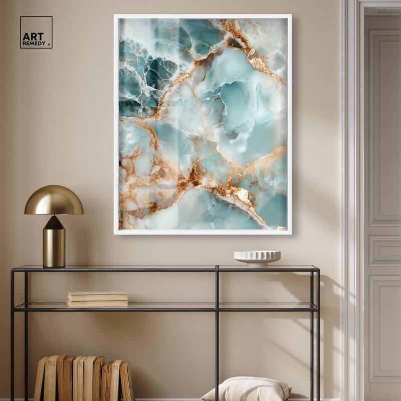 Teal Marble Majesty Shadowbox by Art Remedy