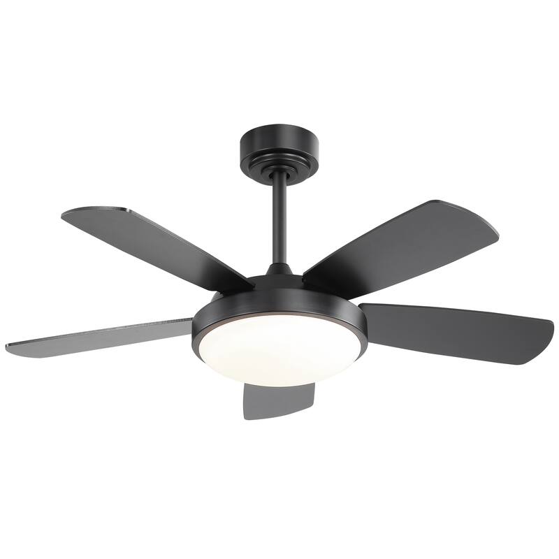 42 Inch White Ceiling Fan with 22W LED Light and Remote Control MDF Blades Reversible DC Motor