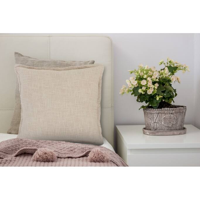 HomeRoots 20" X 20" Birch 100% Cotton Zippered Pillow