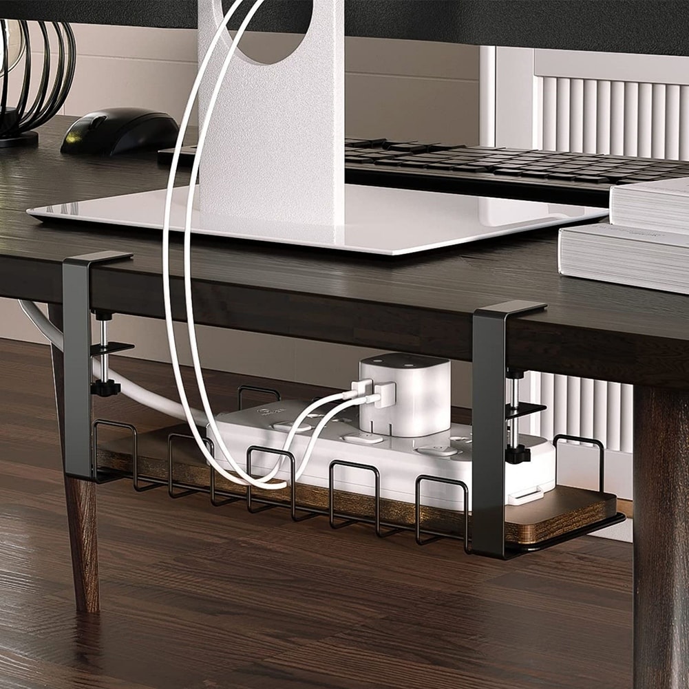 Under Desk Cable Organizer with Wire Cable Tray - On Sale - Bed Bath &  Beyond - 37609289