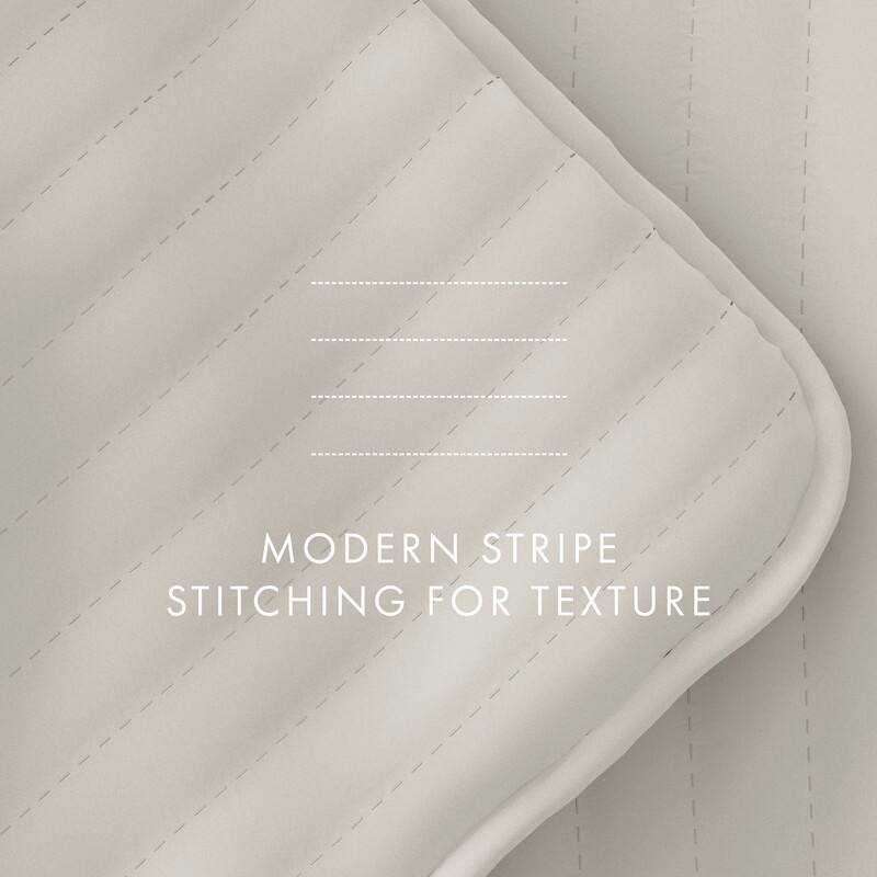 Soft Essentials All Season 3 Piece Stripe Stitch Quilt Set with Shams