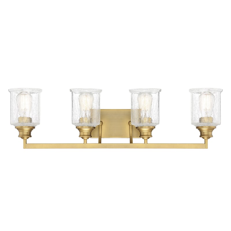 Hampton 4-Light Bathroom Vanity Light in Warm Brass