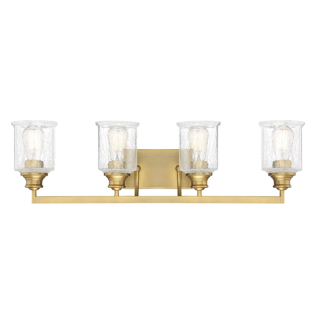 Hampton 4-Light Bathroom Vanity Light in Warm Brass