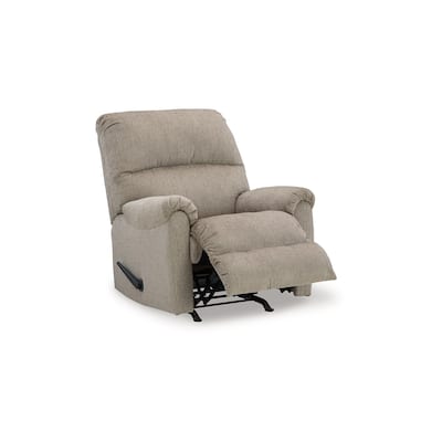 Ead Manual Rocker Recliner Chair, Plush Cushion Taupe Brown Polyester
