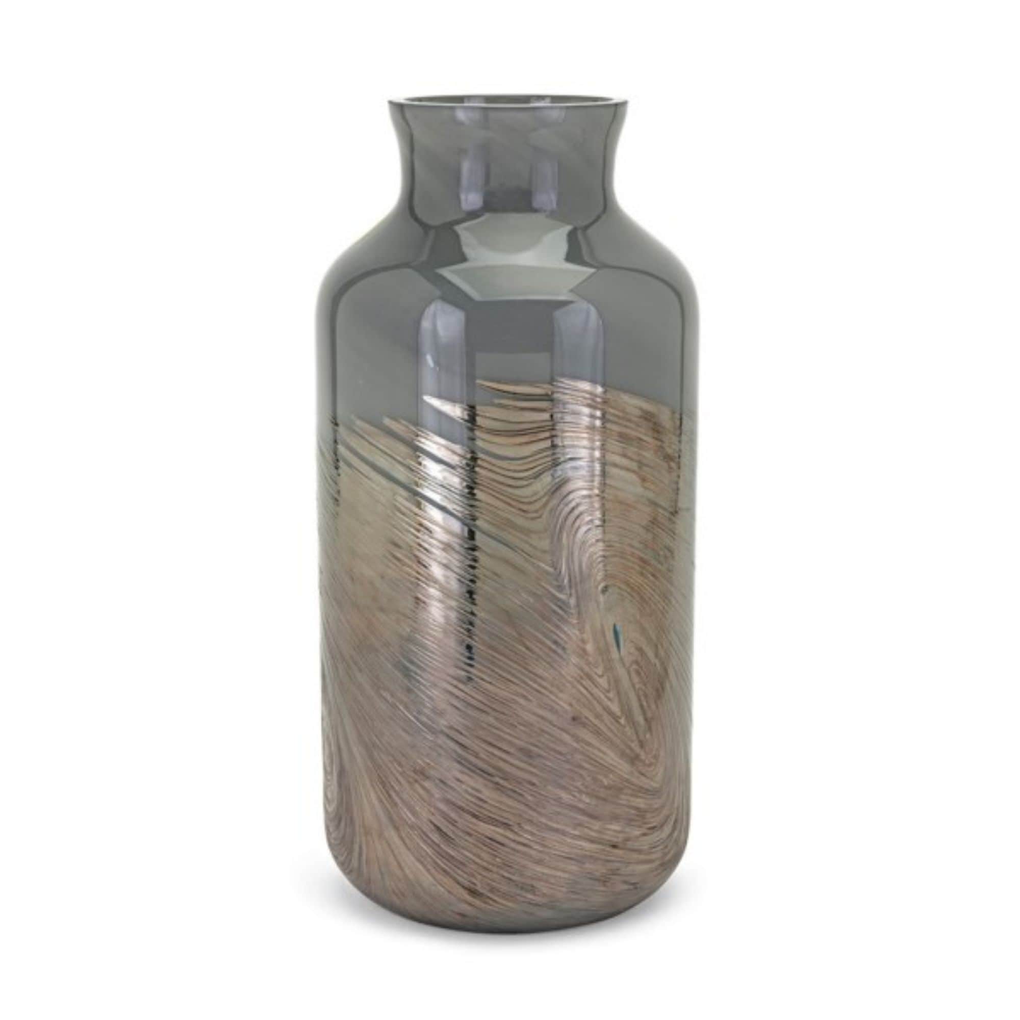 Shop 15 5 Gray And Brown Large Art Glass Vase Tabletop Decor On Sale Overstock 28678020