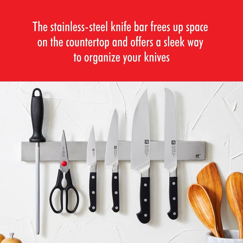 ZWILLING Pro 10-pc Knife Set With 17.5-inch Stainless Magnetic Knife Bar - Black